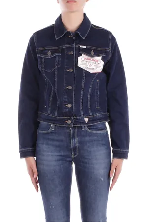Guess Jakke, Dame, Sort, M, Bomuld, Sort Logo Frontknapjakke