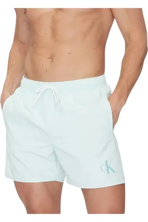 Calvin Klein Badetøj, Herre, Blå, S, Uld, Grøn Snørelukning Svømmeshorts