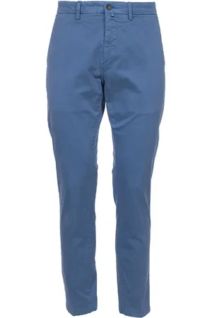 Siviglia Bukser, Herre, Blå, W36, Bomuld, Slim Fit Bomuld Gabardine Bukser