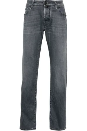 Jacob Cohen Jeans, Herre, Sort, W30, Bomuld, Nick Jeans Grå Bomuldsblanding Lige Snit