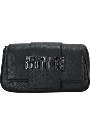 VERSACE Taske, Dame, Sort, ONE SIZE, Uld, Syntetisk Crossbody Taske med Synligt Logo