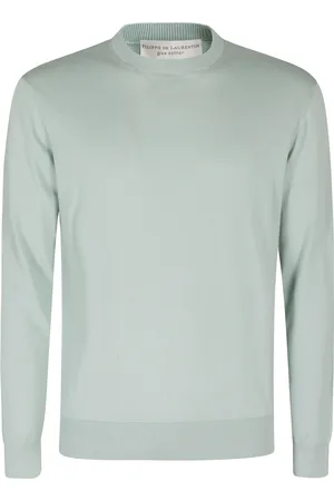 FILIPPO DE LAURENTIIS Strik, Herre, Grøn, M, Bomuld, Bomuld T-shirt