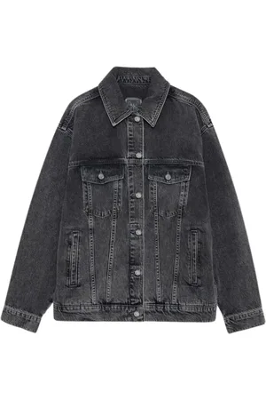 ANINE BING Jakke, Dame, Sort, XS, Denim, Rory Denim Jakke Oversized Slidt