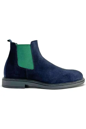 Duca Di Morrone Sko, Herre, Blå, 45 EU, Suede, Suede Ankelstøvler med elastiske gores
