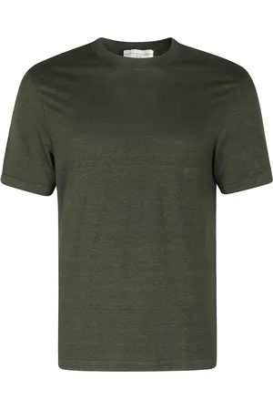 FILIPPO DE LAURENTIIS Top, Herre, Grøn, 2XL, Linned, Linned Stretch T-shirt
