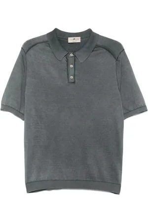 IRISH CRONE Top, Herre, Grå, XL, Bomuld, Antracitgrå Knappede T-shirts og Polos