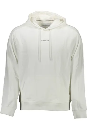 Calvin Klein Sweathshirts & Hoodies, Herre, Hvid, XL, Bomuld, Hættetrøje Hvid Langærmet Print Logo