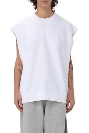 Stella McCartney Top, Herre, Hvid, M, Uld, Ærmeløs Sweatshirt med YinYang-detalje