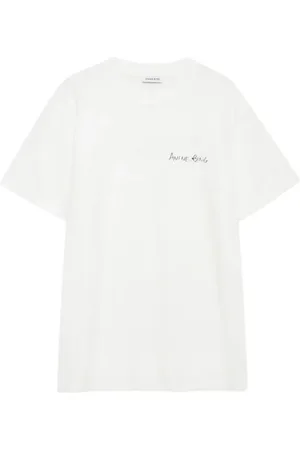 ANINE BING Top, Dame, Hvid, M, Bomuld, Kortærmet Walker Lyrics T-shirt