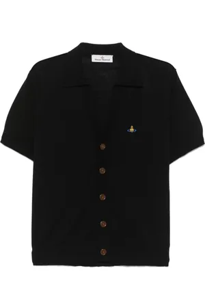 Vivienne Westwood Skjorte, Herre, Sort, L, Sort Button-Front Orb Logo T-shirts