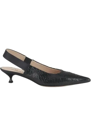 AGL ATTILIO GIUSTI LEOMBRUNI Sko, Dame, Sort, 39 EU, Læder, Leonor Slingback Sko med Mini Hæl
