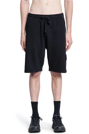 Stone Island Shorts, Herre, Sort, XL, Bomuld, Sort Bomuld Fleece Sweat Bottoms