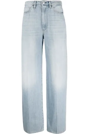 3x1 Jeans, Dame, Blå, W25, Denim, Bred ben denim jeans i lyseblå