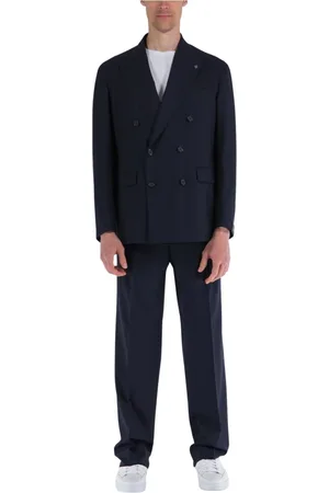 TAGLIATORE Jakkesæt, Herre, Blå, XL, Bomuld, Double Breasted Suits