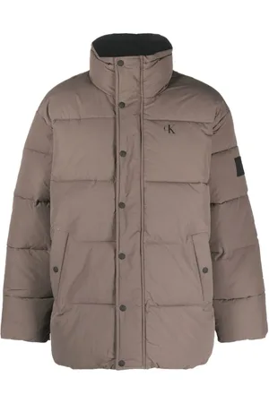 Calvin Klein Jakke, Herre, Brun, S, Uld, Oversized Brun Puffer Dunjakke