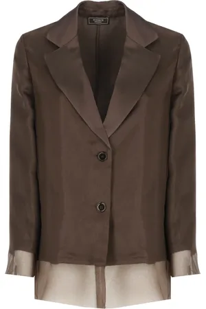 PESERICO SIGN Jakke, Dame, Brun, XS, Brun Klassisk Blazer Dame Lange Ærmer