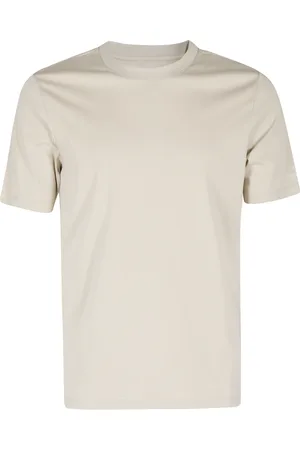 PEOPLE OF SHIBUYA Top, Herre, , M, Bomuld, Sand T-shirt med subtilt logo