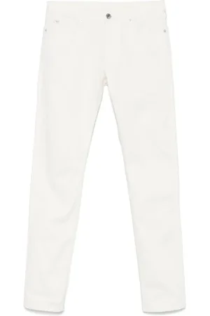 Emporio Armani Jeans, Herre, Hvid, W38, Uld, Stilfulde Lommebukser