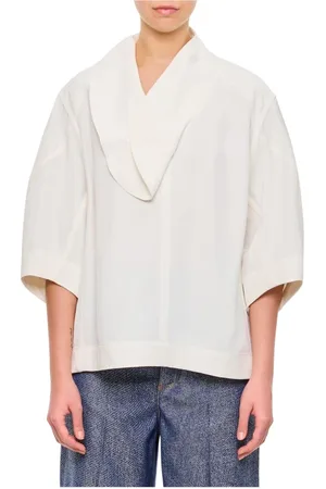 Bottega Veneta Bluser & Skjorter, Dame, Hvid, S, Klassisk Hvid Poplin Skjorte med Knappede Manchetter