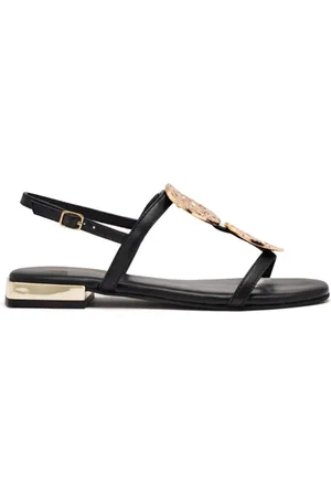 Gioseppo Sko, Dame, Sort, 37 EU, Læder, Lav sandal med metalornamenter