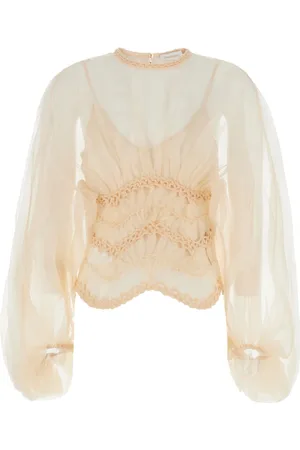 ZIMMERMANN Bluser & Skjorter, Dame, , M, Crewneck Silke Top med Lys