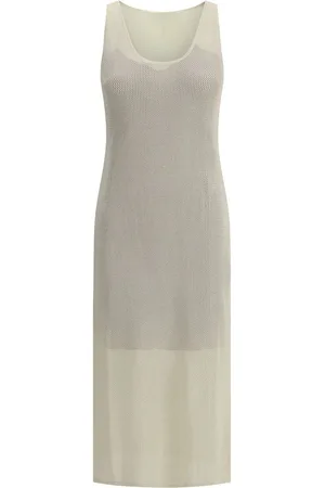 Fendi Kjole, Dame, Grå, XS, Elegant Blondekjole med Ikonisk Detalje