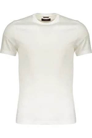 MOORER Top, Herre, Hvid, 4XL, Bomuld, Ribbet Bomuld T-shirt