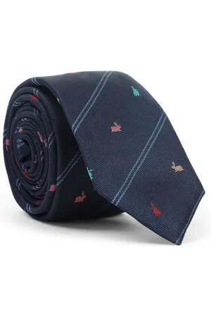 Paul Smith Tilbehør, Herre, Blå, ONE SIZE, Kanin Stribe Herre Slips