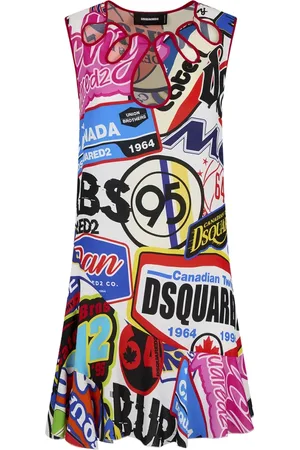 Dsquared2 Kjole, Dame, Flerfarvet, XS, Elegant Sort Kjole til Kvinder