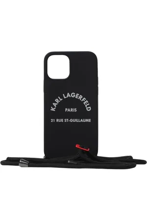 Karl Lagerfeld Tilbehør, Herre, Sort, ONE SIZE, Uld, Telefonsag med halsrem