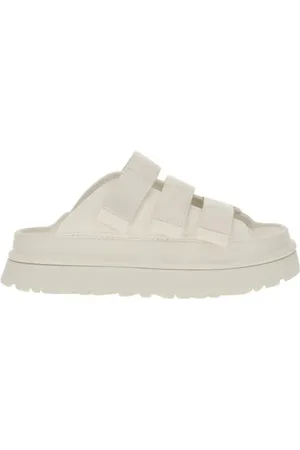 UGG Sko, Dame, Hvid, 39 EU, Platform Sandaler med Velcro Strop