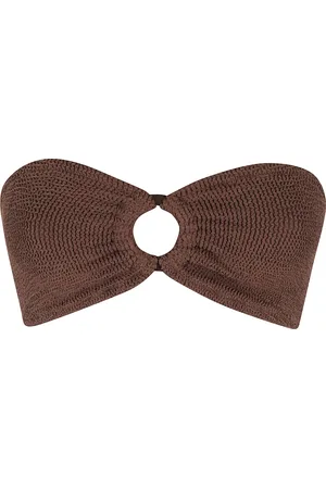 MC2 SAINT BARTH Top, Dame, Brun, S/M, Brun Crinkle Bandeau Bikini Top