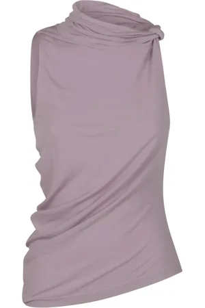 Courrèges Top, Dame, Lyserød, S, Draped Crepe Jersey Top