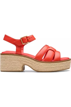 Clarks Sko, Dame, Rød, 38 EU, Læder, Rød damesandal Coledale Strap