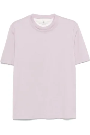 Brunello Cucinelli Top, Herre, Lilla, XL, Bomuld, Lilla lilla jersey T-shirt