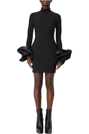 Solace Kjole, Dame, Sort, XS, Polyester, Elegant Sort Puff Ærmer Kjole