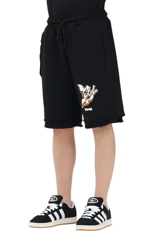 DISCLAIMER Shorts, Herre, Sort, M, Uld, Urban Sort Sporty Shorts med Graffiti Logo