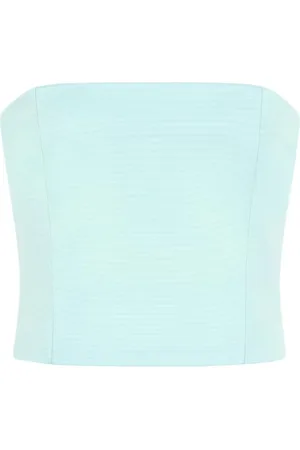 Emporio Armani Top, Dame, Grøn, XS, Satin, Bustier Ottoman Top med lynlås