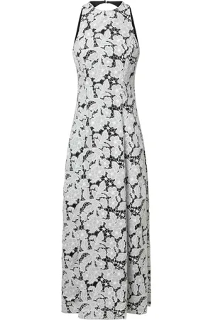 ROTATE Kjole, Dame, Sort, M, Polyester, Hvid A-Line Midi Kjole