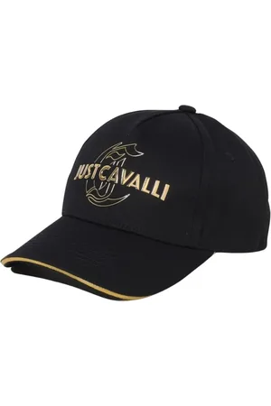 Roberto Cavalli Tilbehør, Herre, Sort, ONE SIZE, Uld, Guld Accenter Baseball Cap Stilfuld Sort