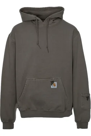 Carhartt Sweathshirts & Hoodies, Herre, Grå, XS, Bomuld, Pigmentfarvet hættetrøje i oversize pasform