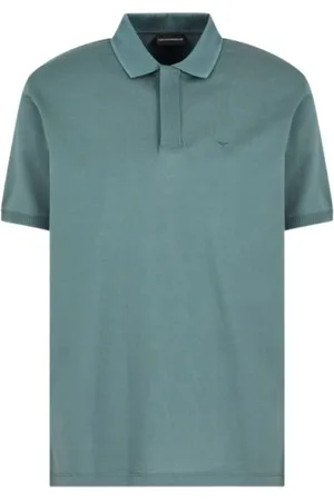 Emporio Armani Top, Herre, Grøn, L, Jersey Polo Shirt Array Large