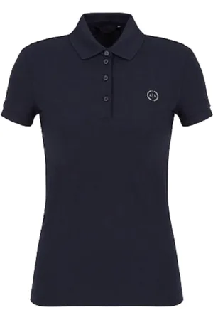 Armani Exchange Top, Dame, Blå, S, Bomuld, Blå Polo T-shirts og Polos