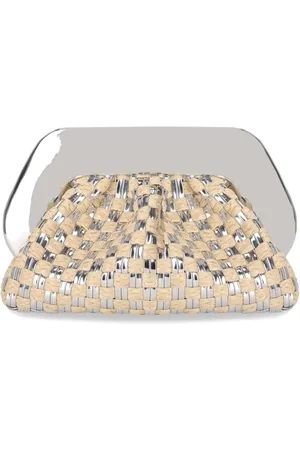 THEMOIRÈ Taske, Dame, Grå, ONE SIZE, Uld, Sølvvævet Straw Clutch Taske