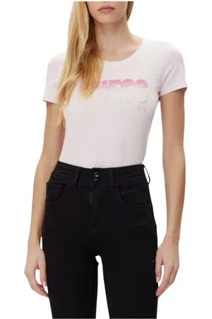 Guess Top, Dame, Lyserød, XL, Bomuld, Glitter Degrade Logo Tee