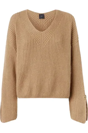 Pinko Strik, Dame, , S, Blød Mohair V-Hals Sweater