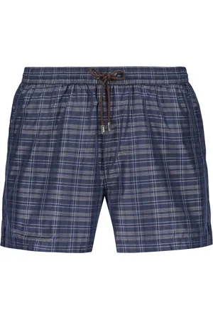 MOORER Badetøj, Herre, Blå, L, Uld, Hurtigtørrende badeshorts med motiv
