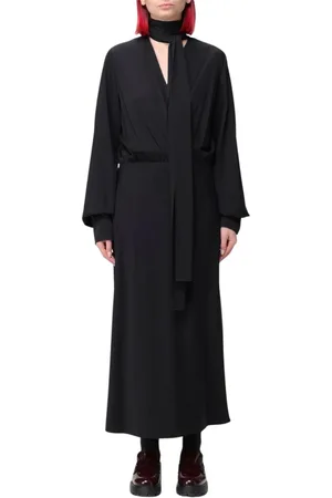 Sportmax Kjole, Dame, Sort, S, Sort Slips Hals Midi Kjole