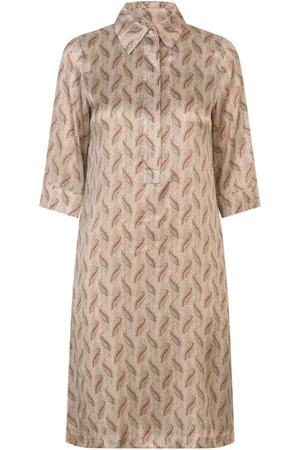 Dea Kudibal Kjole, Dame, Brun, S, Silkekjole med Paisley Print