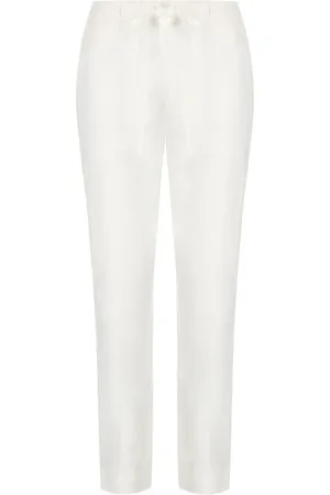 Max Mara Bukser, Dame, Hvid, M, Bomuld, Hvide bomuldsbukser med lige snit